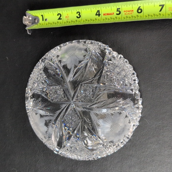 VTG BRILLIANT CUT GLASS ROUND SMALL BOWL - Picture 8 of 9